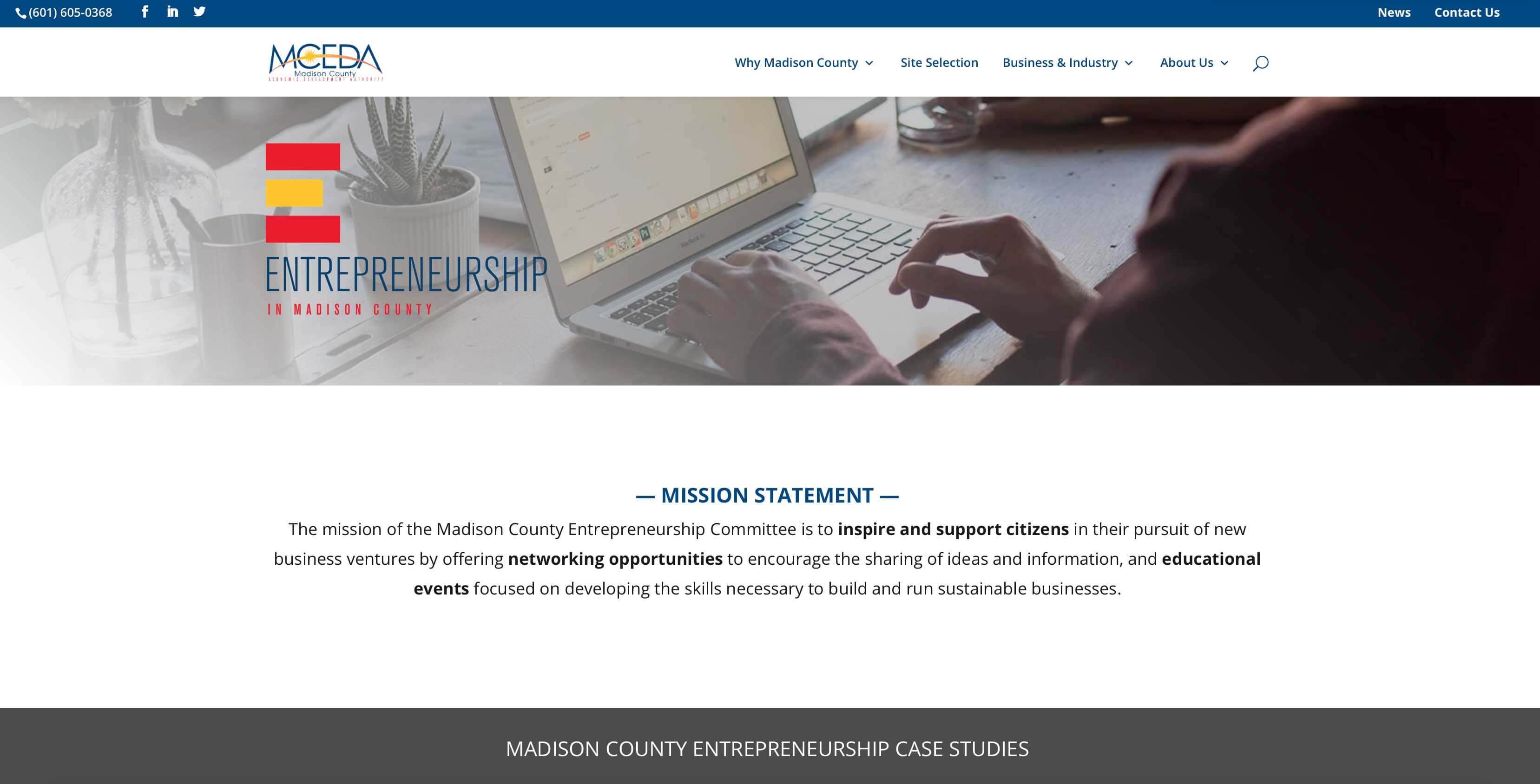 MCEDA Entrepreneurship webpage